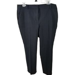 Talbots Hampshire Black White Dot Stretch Ankle 4 Pocket Pants Size 14 P